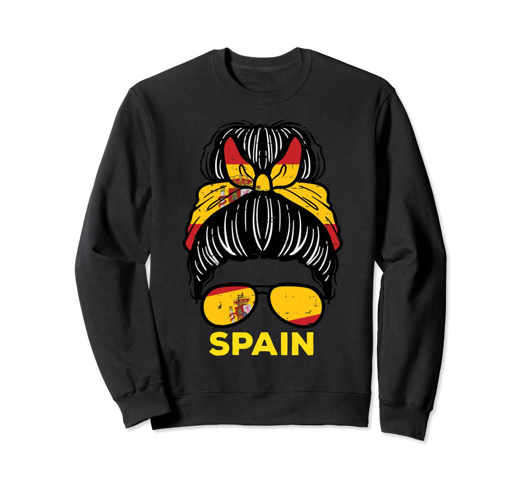 Spain Flag Spanish Hairbun Sweatshirt - Aesthetic Graphic for Adults - T-Shirt, Sweatshirt, Hoodie