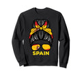 Spain Flag Spanish Hairbun Sweatshirt - Aesthetic Graphic for Adults - T-Shirt, Sweatshirt, Hoodie