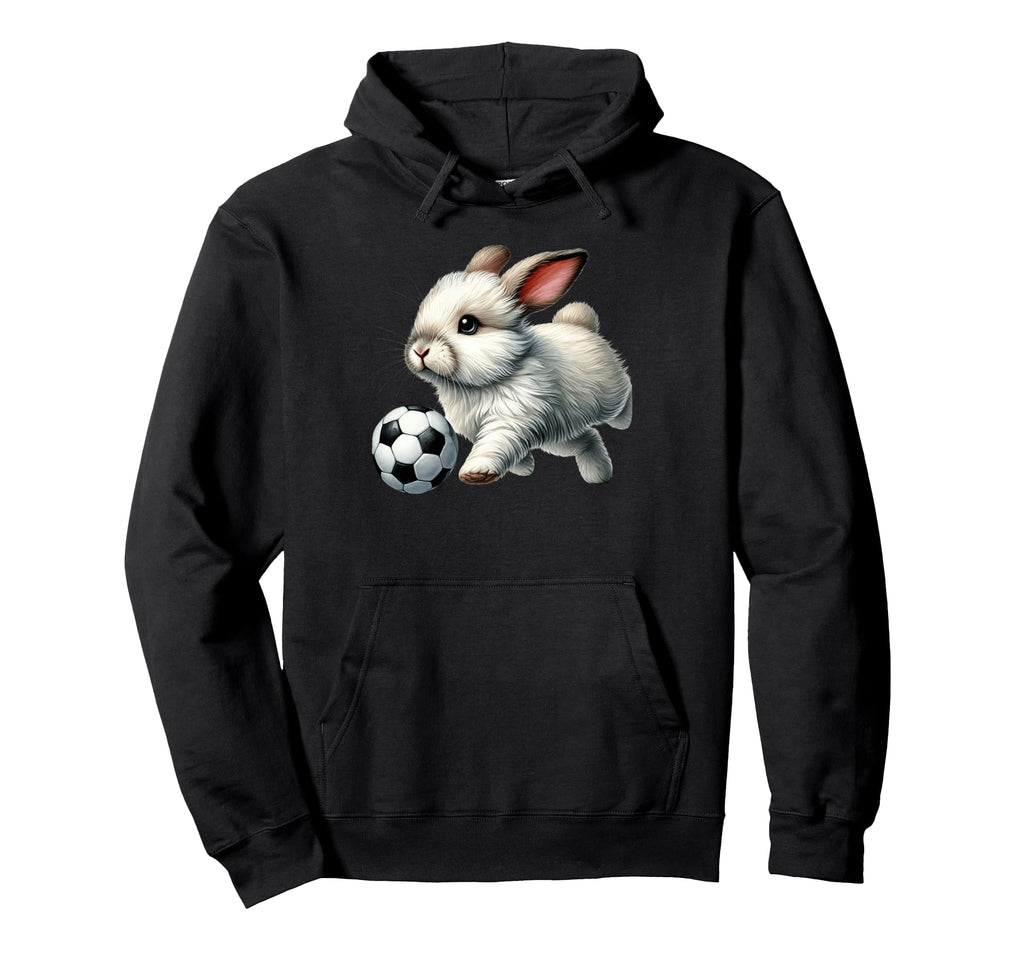 Bunny Soccer Player Rabbit Kicking Ball Hoodie - Streetwear Style Unisex - T-Shirt, Sweatshirt, Hoodie