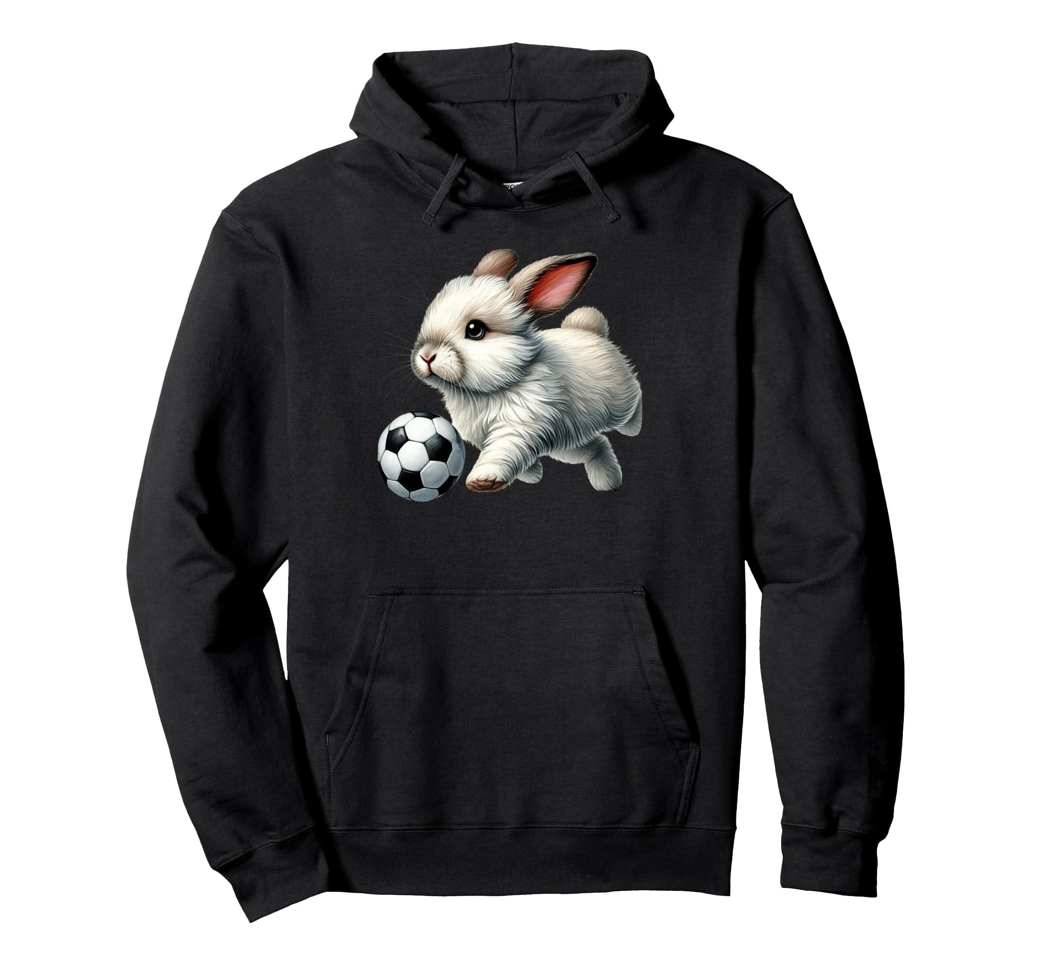 Bunny Soccer Player Rabbit Kicking Ball Hoodie - Streetwear Style Unisex - T-Shirt, Sweatshirt, Hoodie
