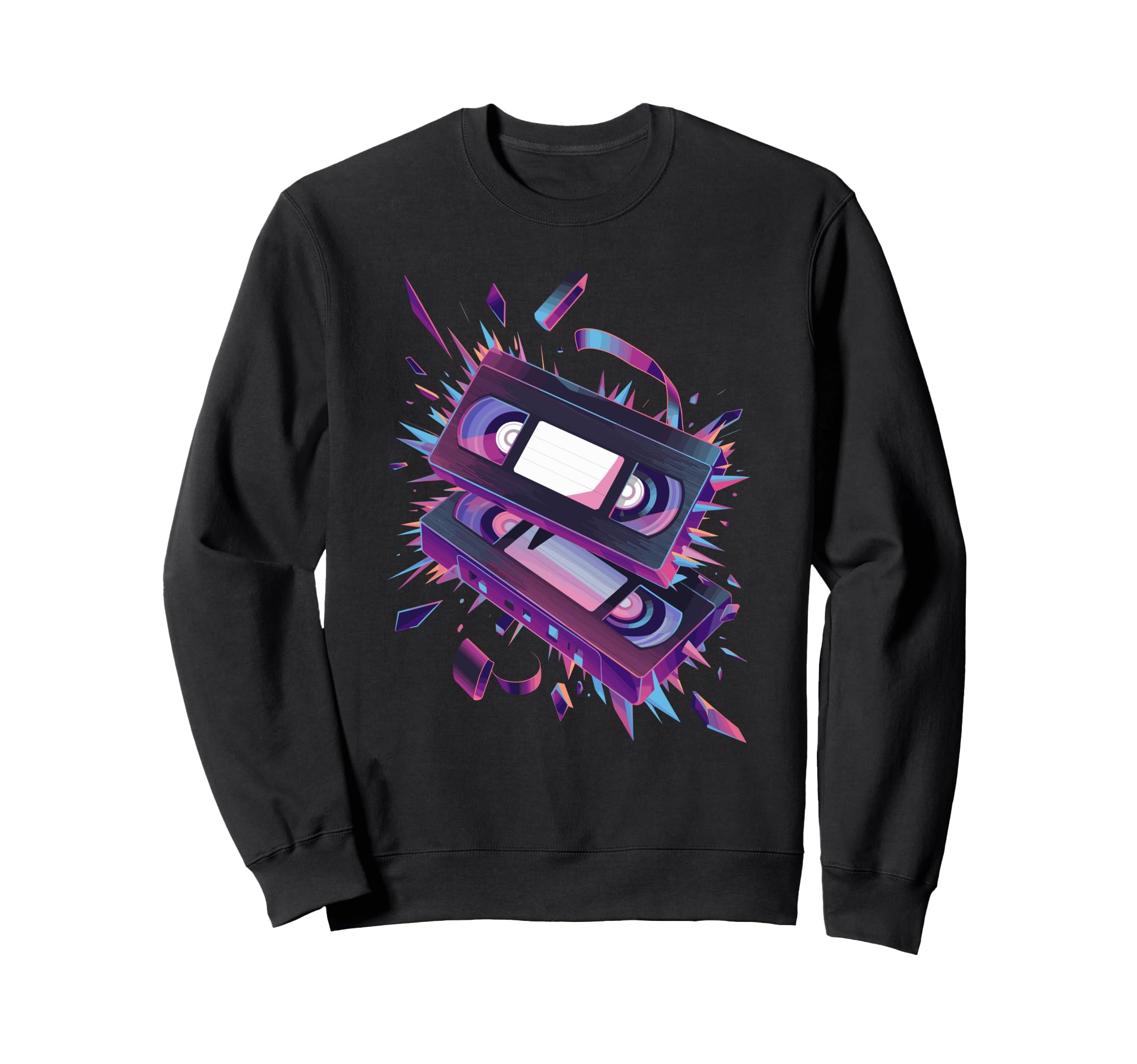 Polygon Art Cassette Player Sweatshirt - Casual Everyday Wear Men Women - T-Shirt, Sweatshirt, Hoodie
