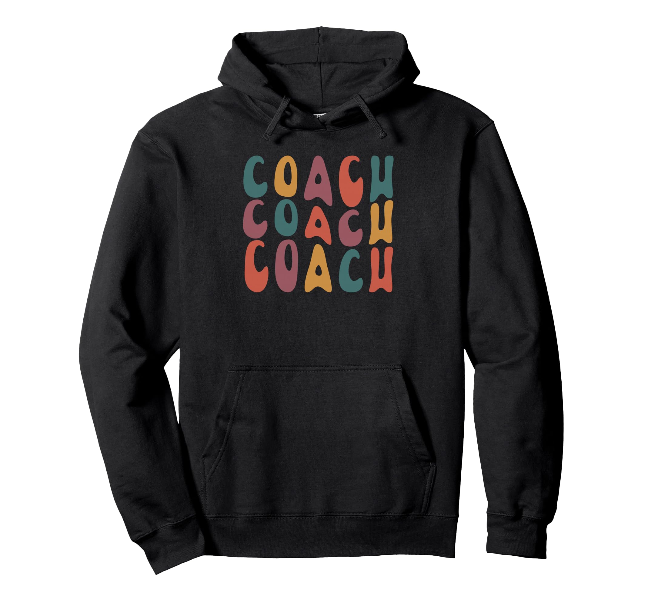 Coach Groovy Colorful Coaching Hoodie - Unique Graphic Men Women - T-Shirt, Sweatshirt, Hoodie