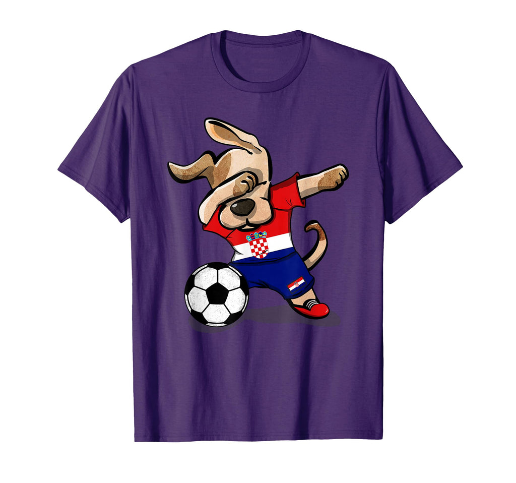 Dabbing Dog Croatia Soccer Fans Jersey T-Shirt - Aesthetic Graphic Unisex - T-Shirt, Sweatshirt, Hoodie