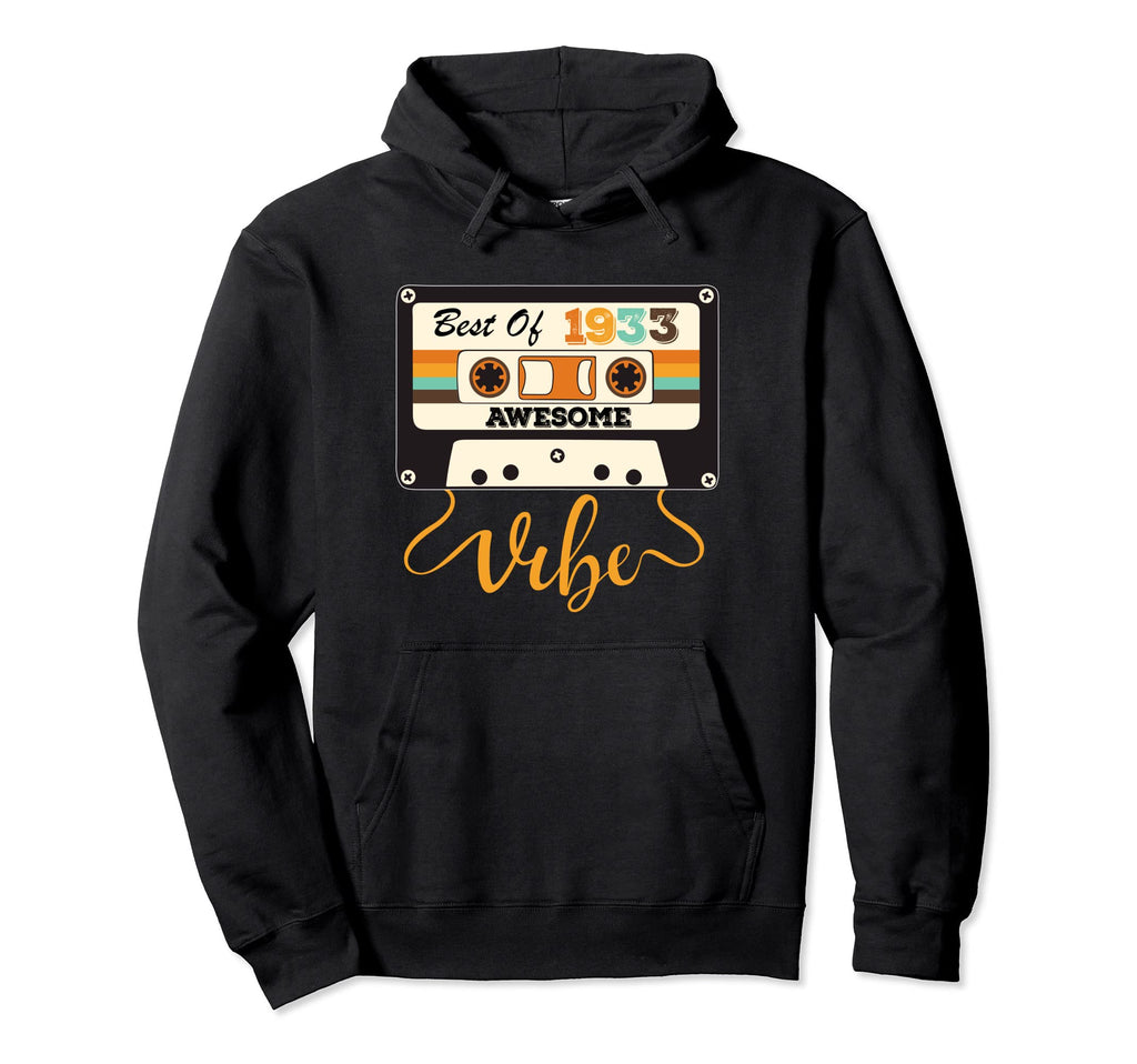 Best 1933 89 Year Old Bday Cassette Hoodie - Custom Art Print for Adults - T-Shirt, Sweatshirt, Hoodie