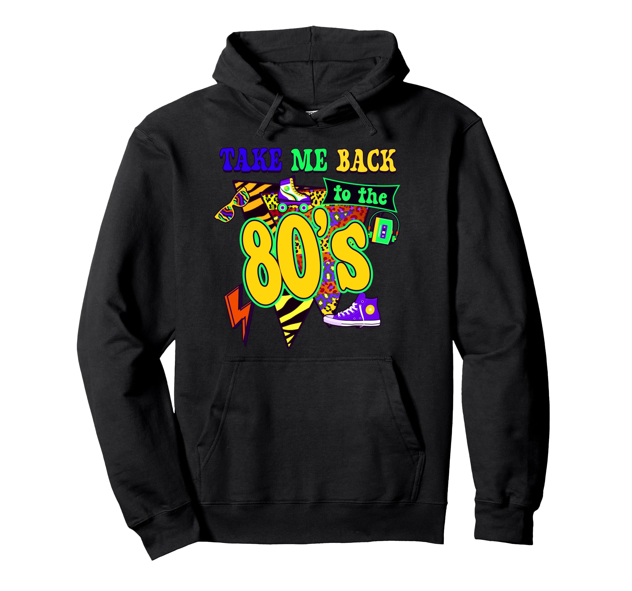 1980S Party Theme Roller Skates And Boom Hoodie - Aesthetic Graphic Unisex - T-Shirt, Sweatshirt, Hoodie