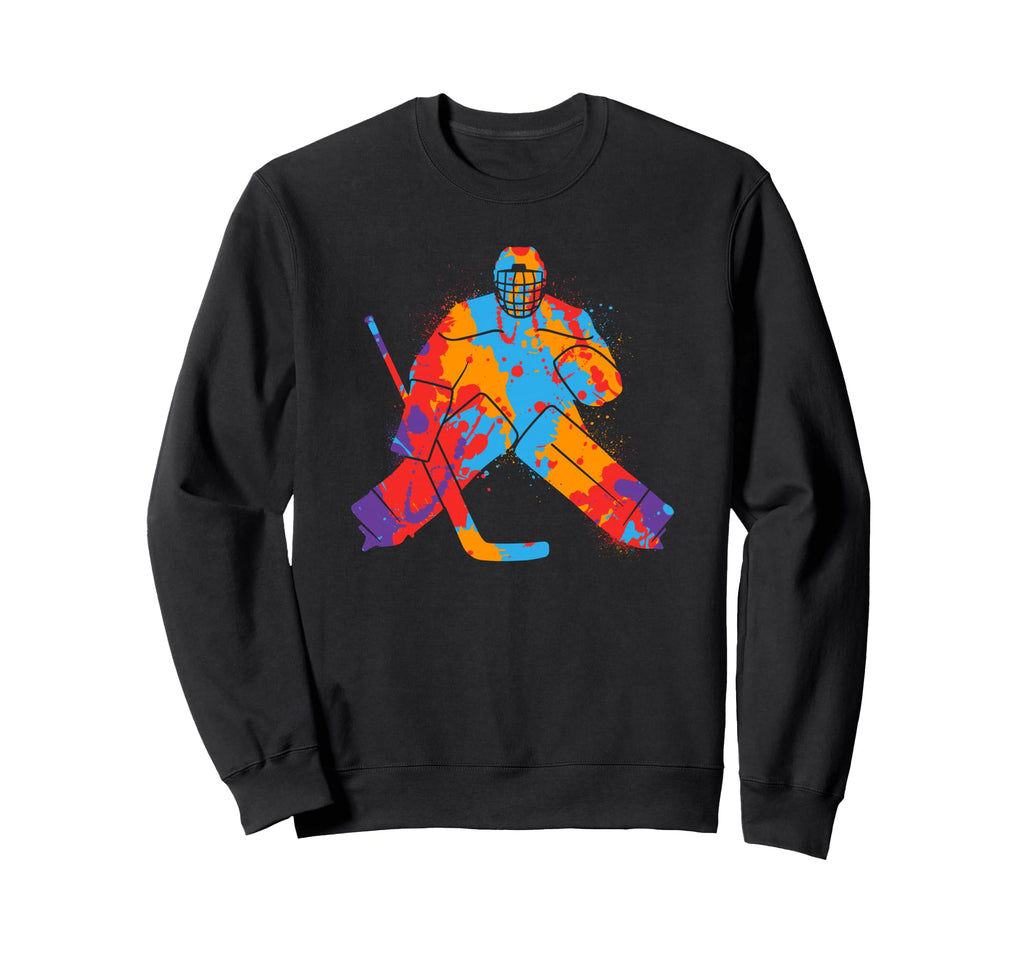 Hockey Player Colorful Goalkeeper Ice Sweatshirt - Minimalist Print Unisex - T-Shirt, Sweatshirt, Hoodie