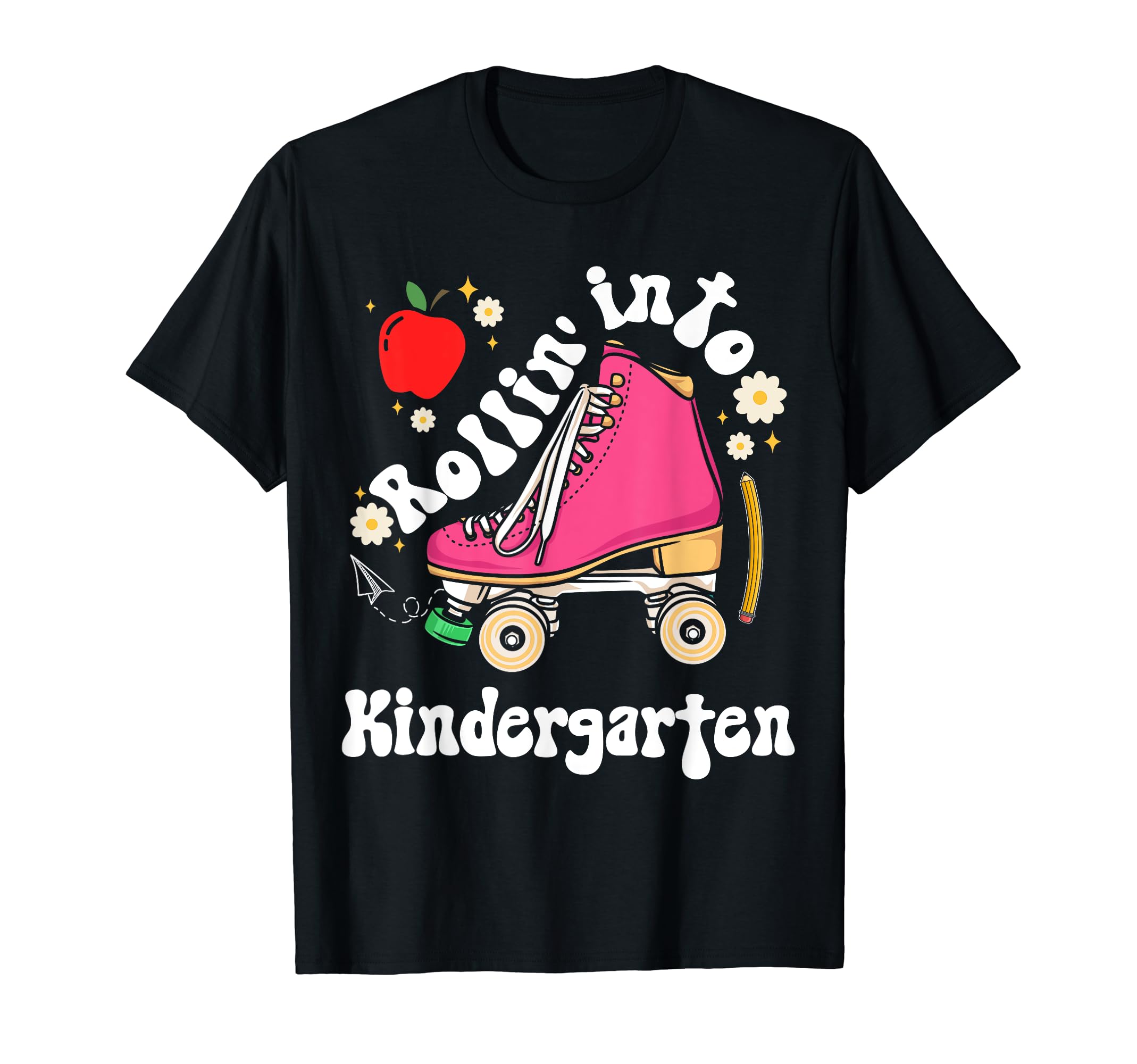 Rolling Into Kindergarten Groovy T-Shirt - Aesthetic Graphic for Adults - T-Shirt, Sweatshirt, Hoodie