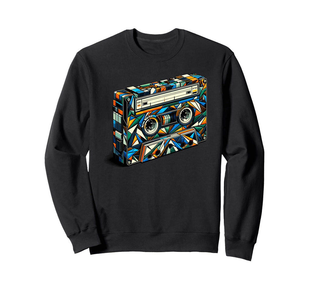 Polygon Art Cassette Player Music Sweatshirt - Streetwear Style Unisex - T-Shirt, Sweatshirt, Hoodie