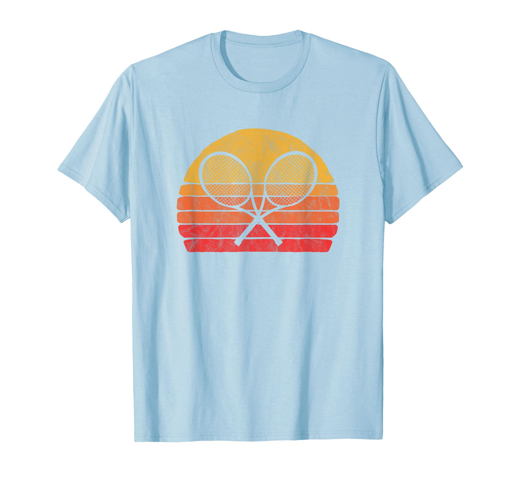 Crossed Tennis Racquets 80S Sun T-Shirt - Casual Everyday Wear for Adults - T-Shirt, Sweatshirt, Hoodie