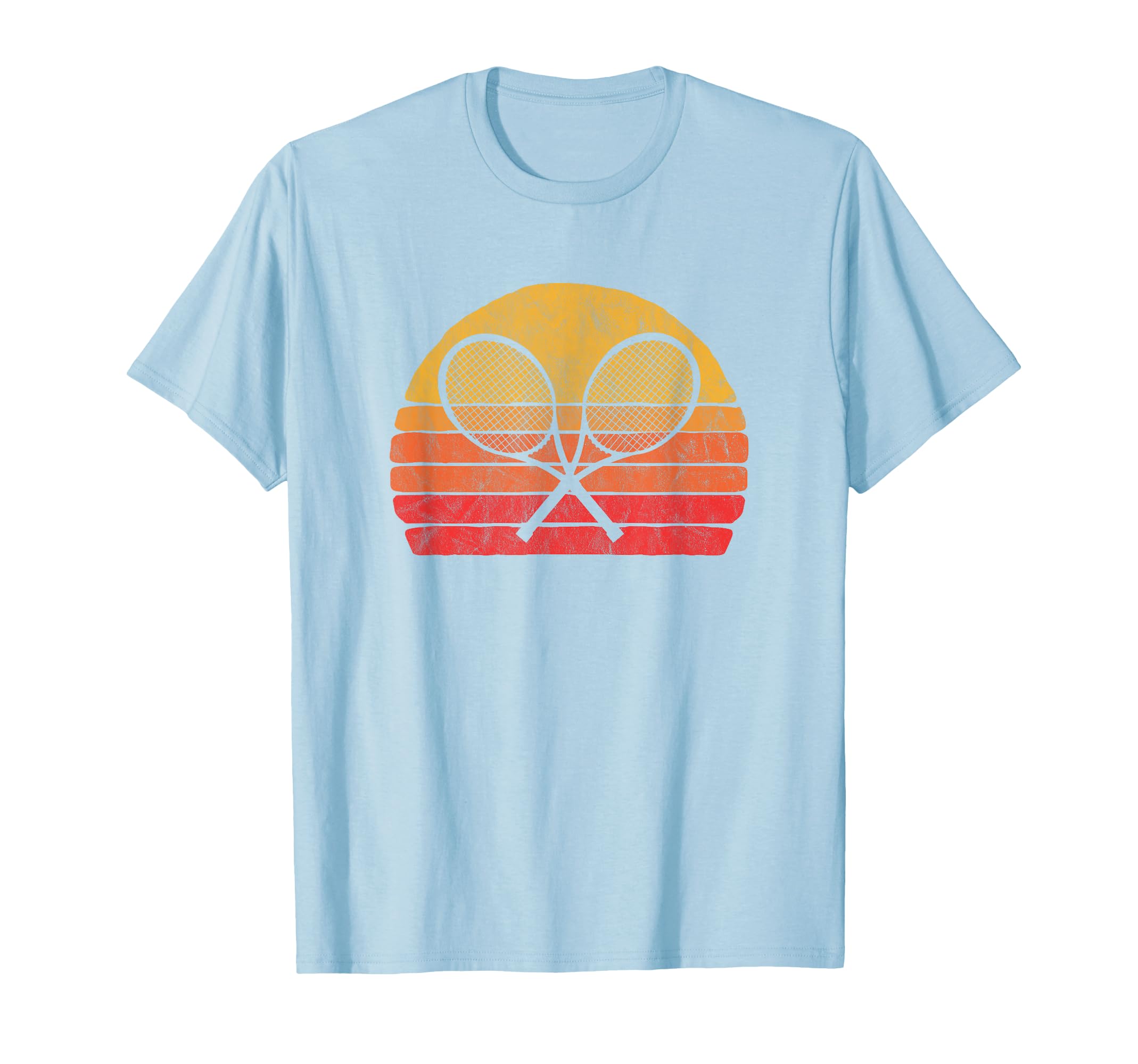 Crossed Tennis Racquets 80S Sun T-Shirt - Casual Everyday Wear for Adults - T-Shirt, Sweatshirt, Hoodie