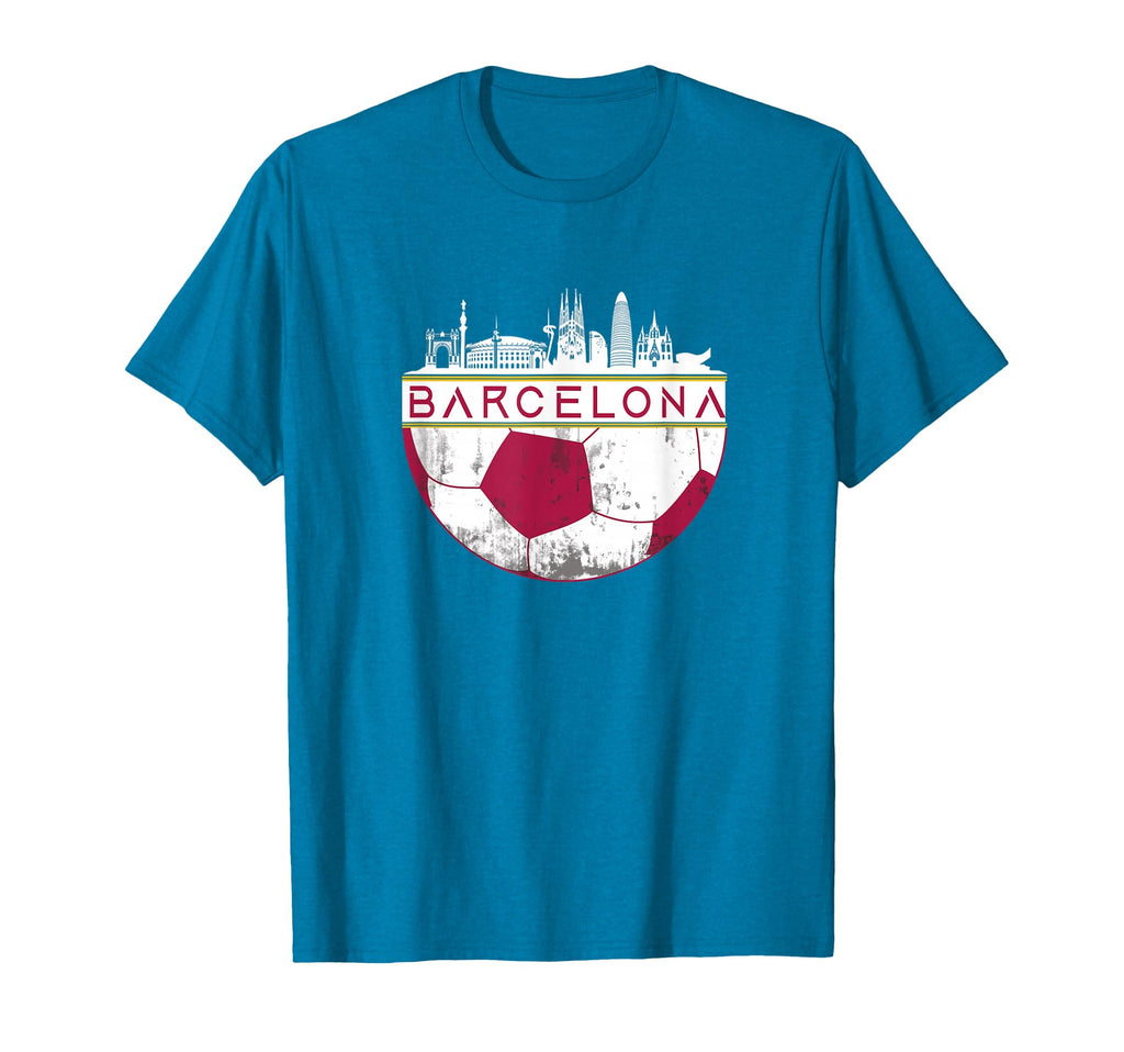 Barcelona City Skyline Soccer Sports T-Shirt - Unique Graphic for Adults - T-Shirt, Sweatshirt, Hoodie