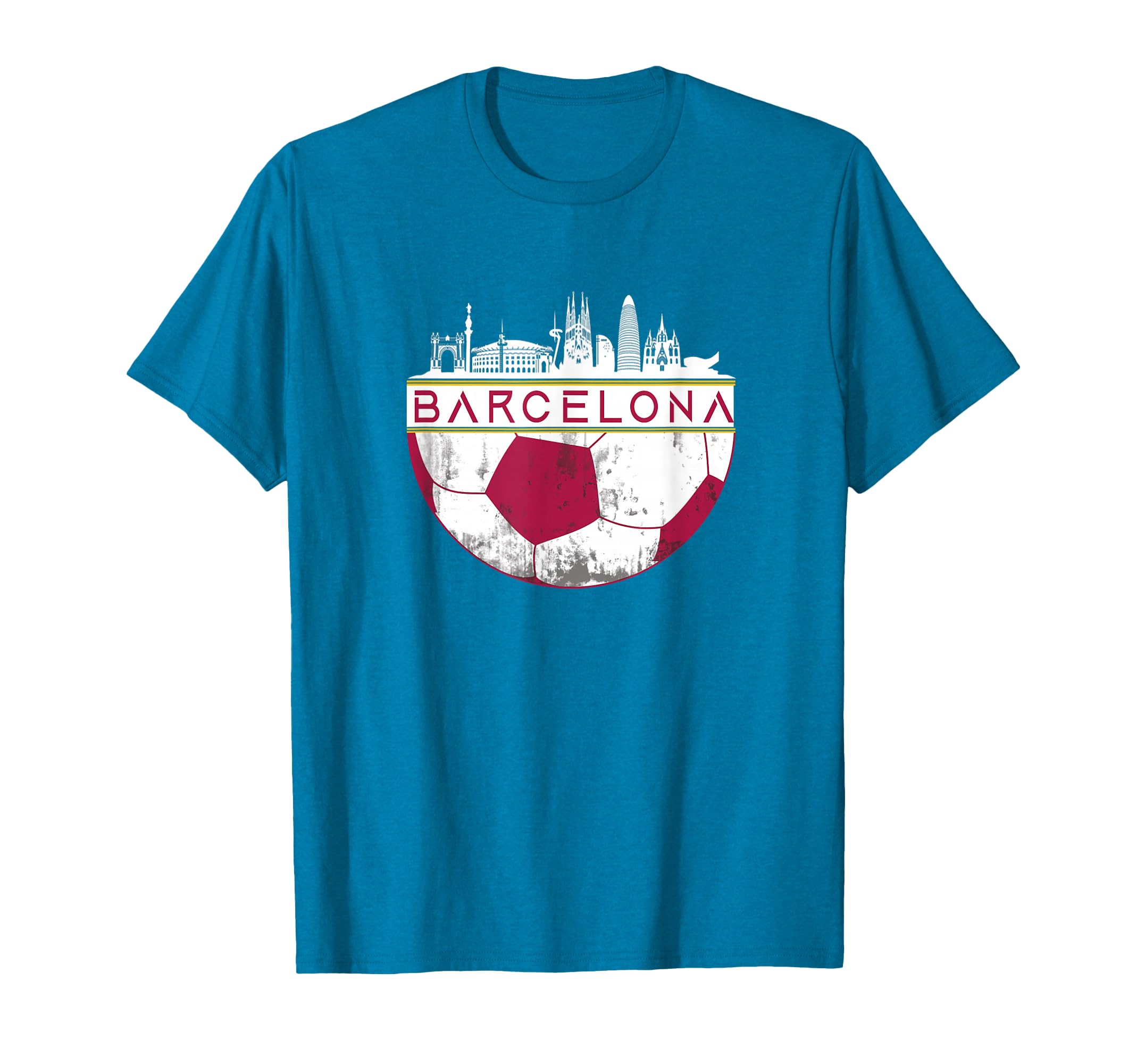 Barcelona City Skyline Soccer Sports T-Shirt - Unique Graphic for Adults - T-Shirt, Sweatshirt, Hoodie