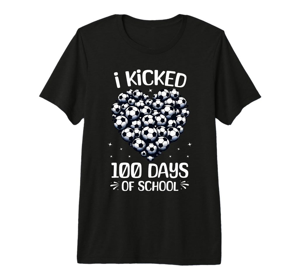 100 Days School Soccer Heart T-Shirt - Casual Everyday Wear for Adults - T-Shirt, Sweatshirt, Hoodie
