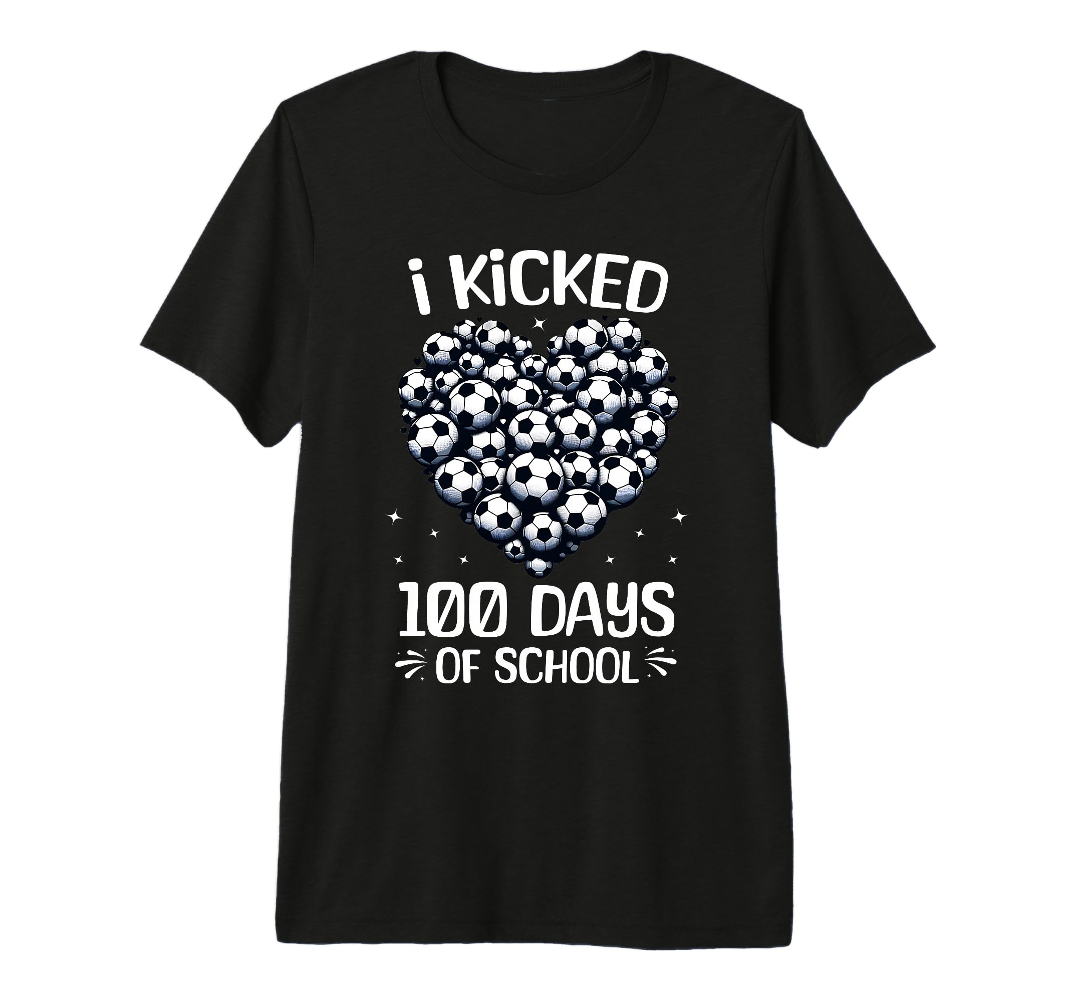 100 Days School Soccer Heart T-Shirt - Casual Everyday Wear for Adults - T-Shirt, Sweatshirt, Hoodie