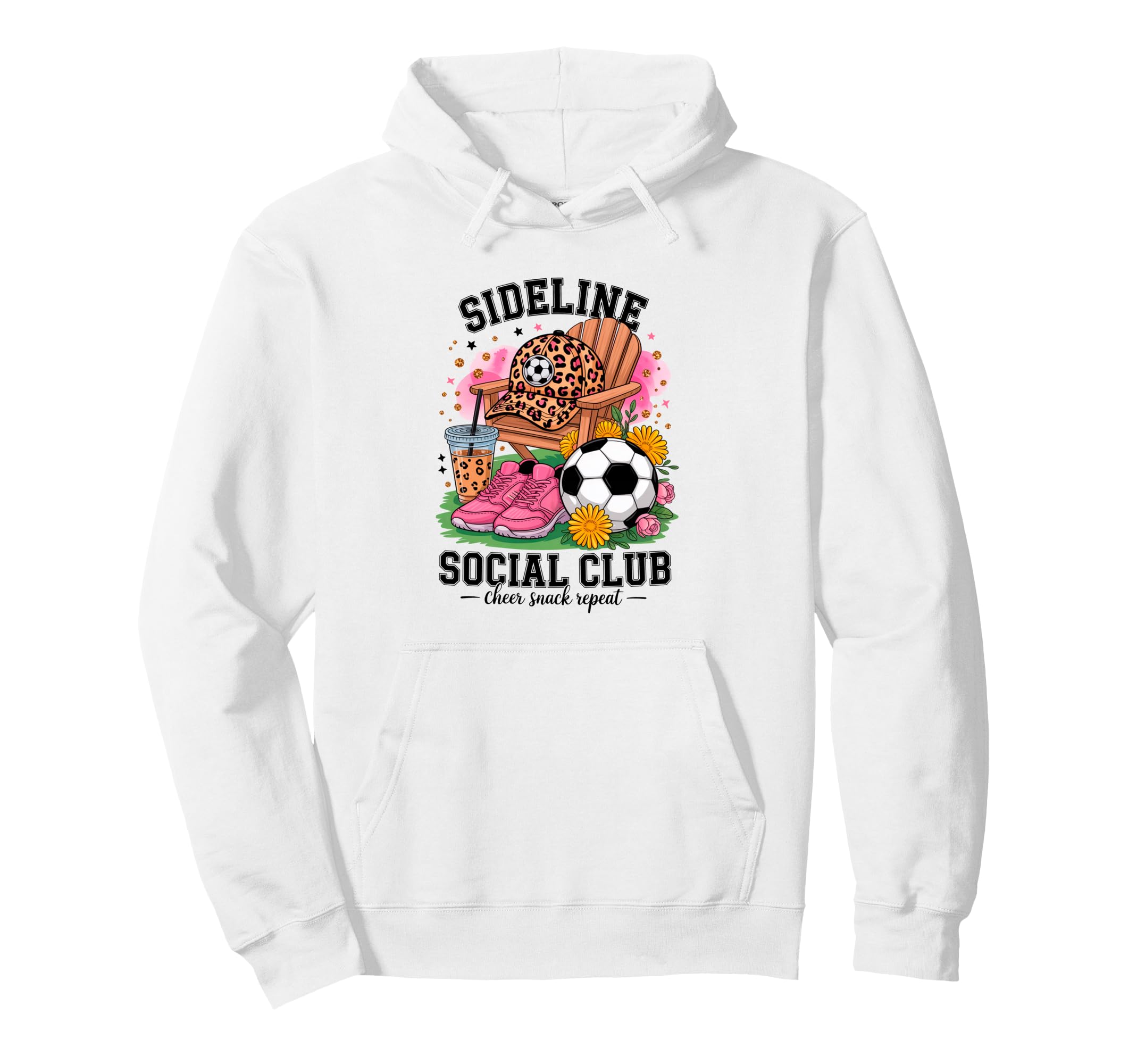 Sideline Social Club Soccer Mom Game Hoodie - Trendy Graphic for Adults - T-Shirt, Sweatshirt, Hoodie