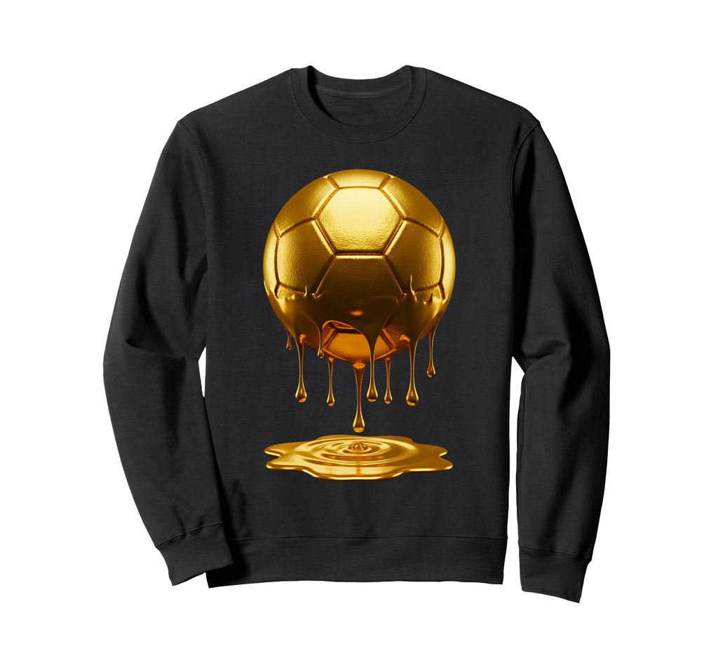 Soccer Dripping Drip Gold Sport Sweatshirt - Minimalist Print for Adults - T-Shirt, Sweatshirt, Hoodie