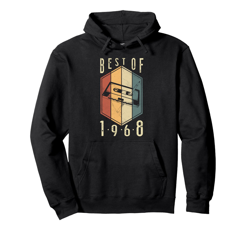 Best 1968 Cassette Tape Birthday Hoodie - Fun Novelty Design for Adults - T-Shirt, Sweatshirt, Hoodie