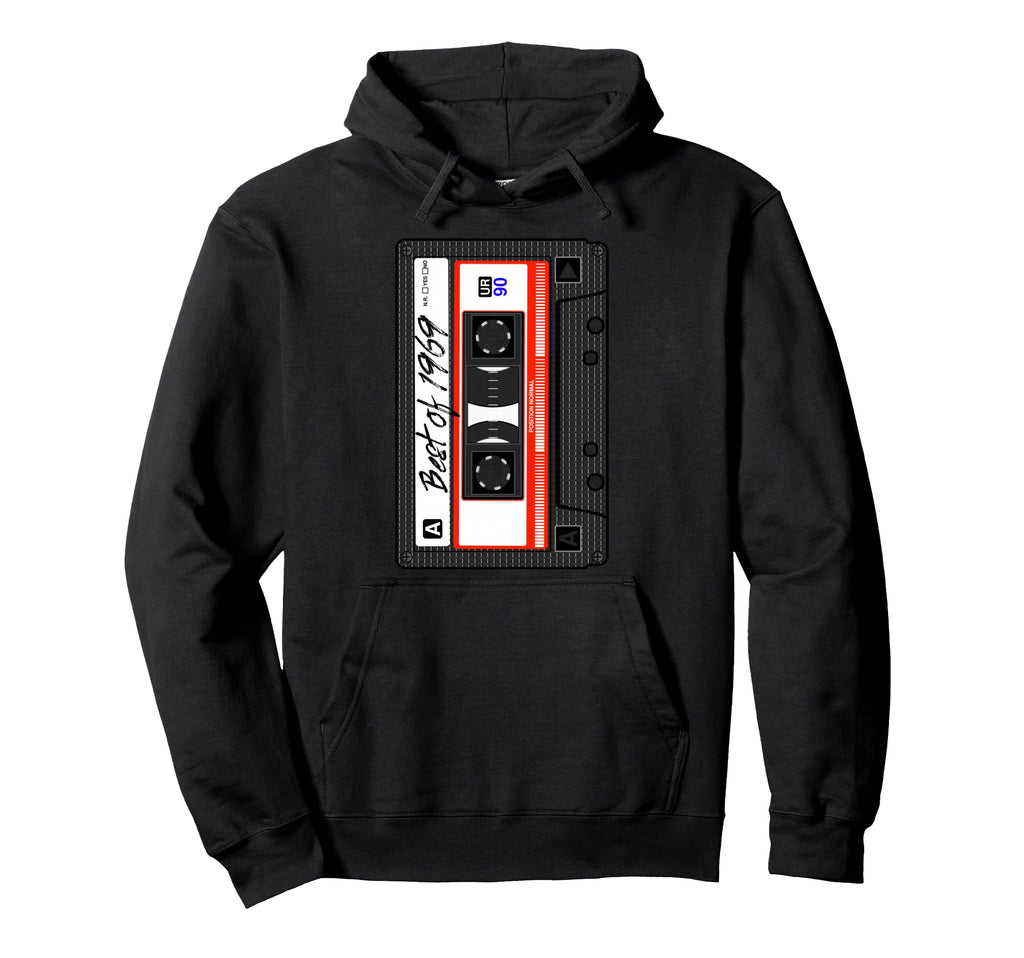 Tape Best 1969 Cassette Music Mix Hoodie - Fun Novelty Design Men Women - T-Shirt, Sweatshirt, Hoodie