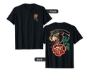 Panther Rose Traditional Tattoo T-Shirt - Minimalist Print Men Women - T-Shirt, Sweatshirt, Hoodie