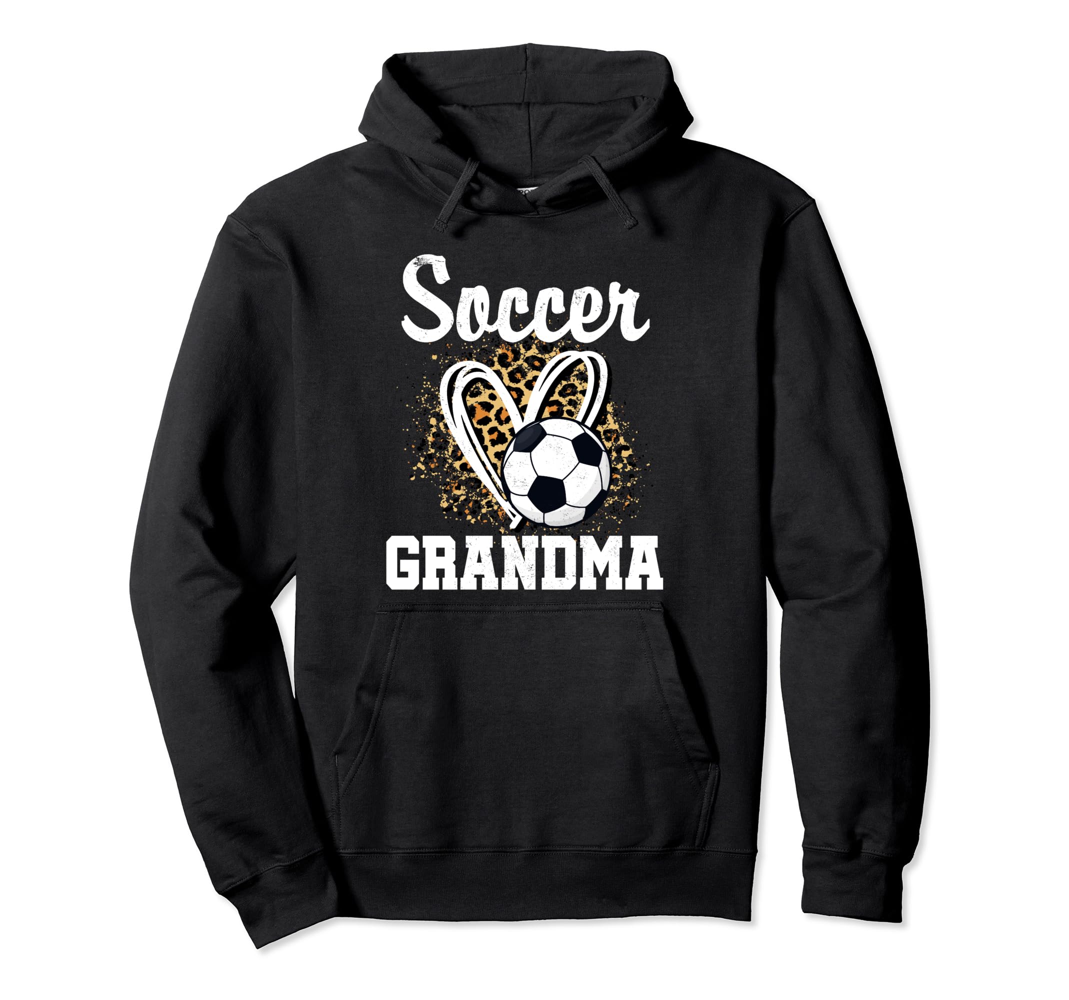 Soccer Grandma Leopard Heart Matching Hoodie - Minimalist Print for Adults - T-Shirt, Sweatshirt, Hoodie