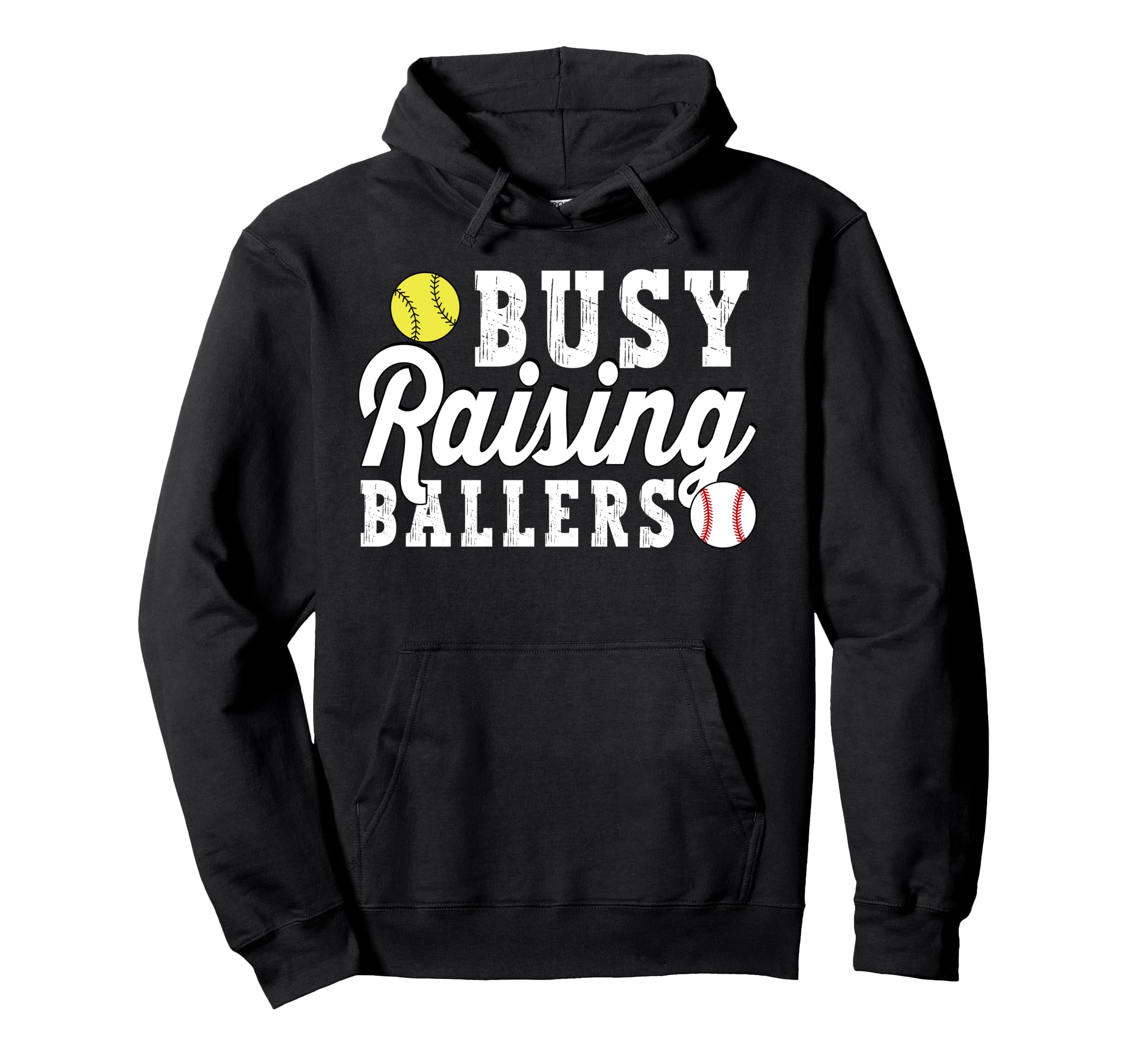 Busy Raising Ballers Baseball Hoodie - Minimalist Print for Adults - T-Shirt, Sweatshirt, Hoodie