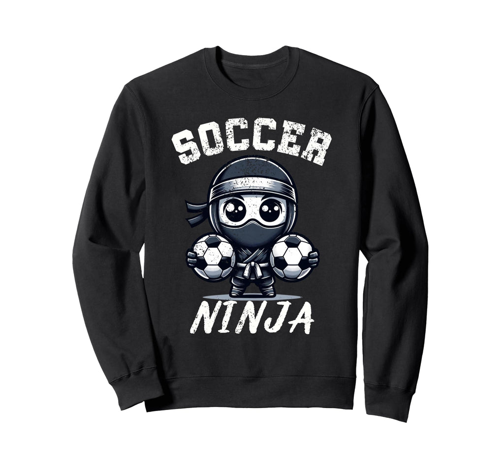 Funny Soccer Ninja Distressed Sweatshirt - Unique Graphic for Adults - T-Shirt, Sweatshirt, Hoodie