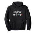 Mexico Flag Heartbeat Soccer Hoodie - Casual Everyday Wear Men Women - T-Shirt, Sweatshirt, Hoodie
