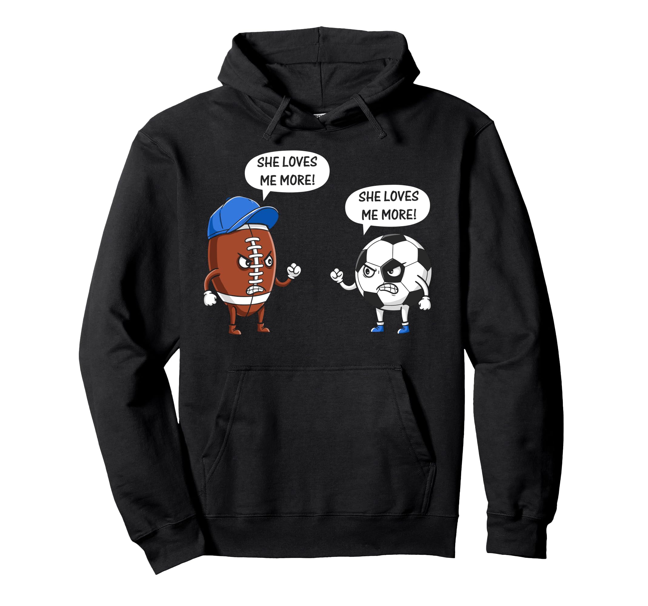 Football Soccer She Loves Me More Hoodie - Aesthetic Graphic for Adults - T-Shirt, Sweatshirt, Hoodie