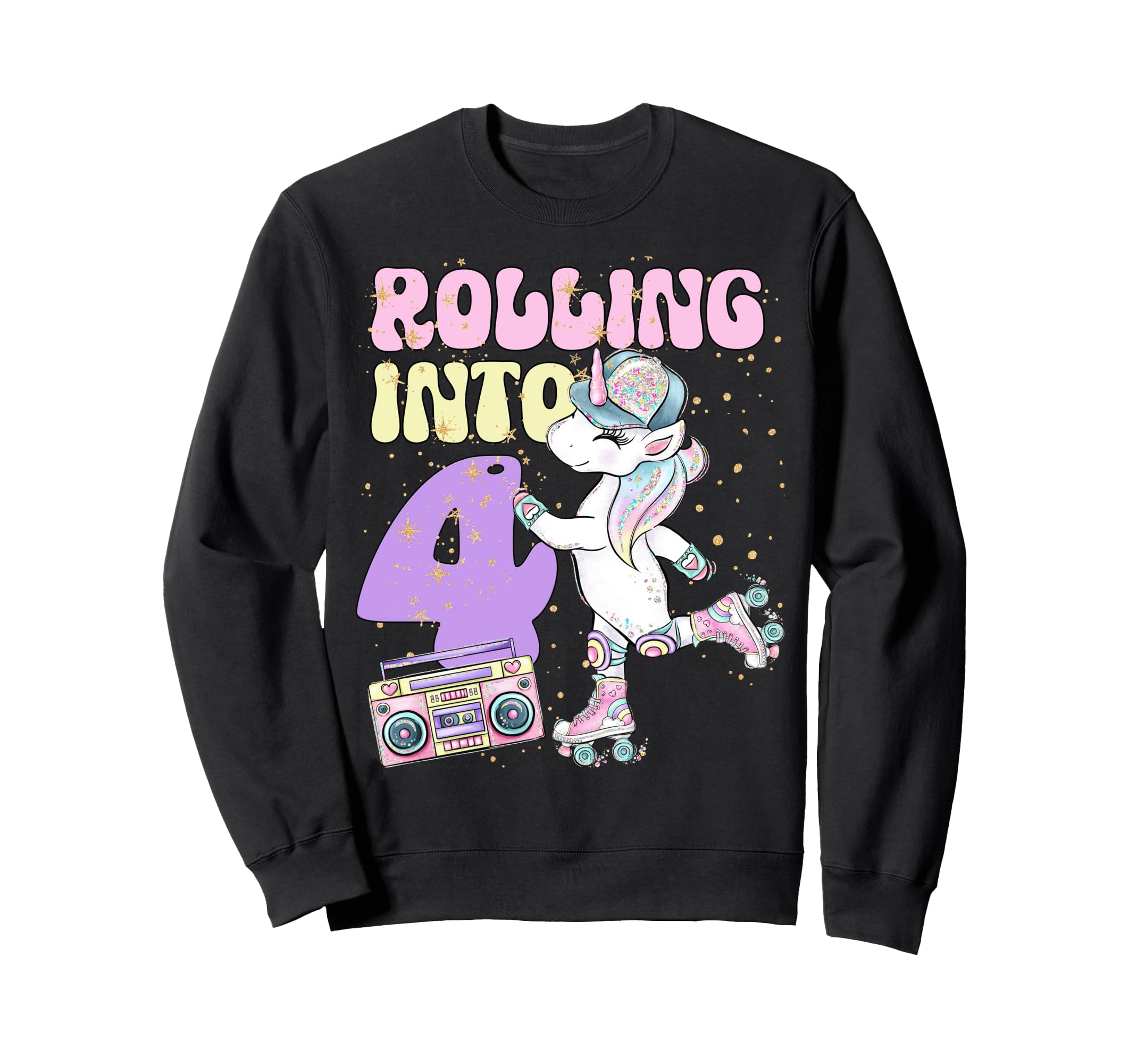 4Th Birthday Roller Skate Party Sweatshirt - Fun Novelty Design Unisex - T-Shirt, Sweatshirt, Hoodie