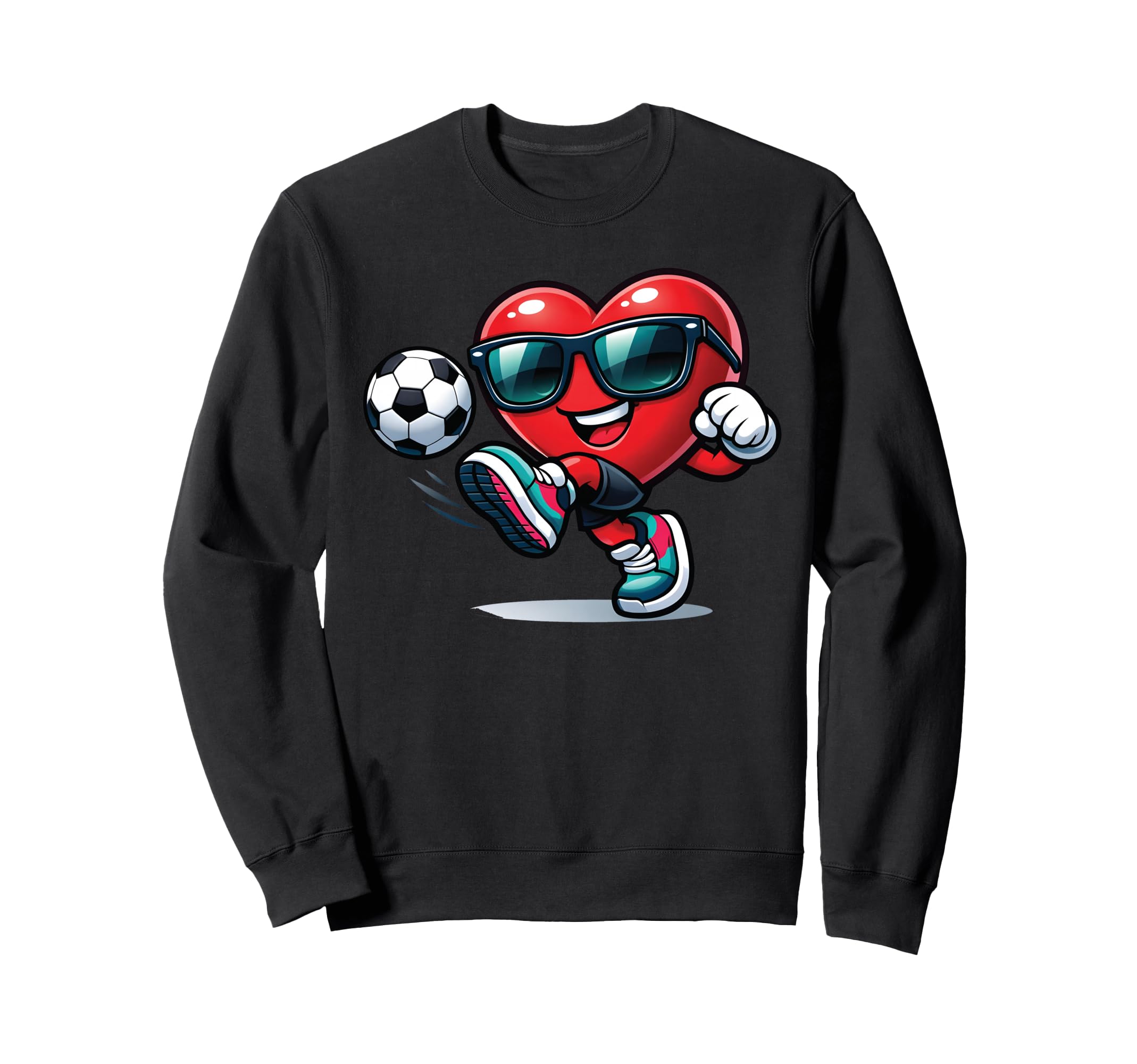 Funny Heart Playing Soccer Gifts Sweatshirt - Streetwear Style for Adults - T-Shirt, Sweatshirt, Hoodie