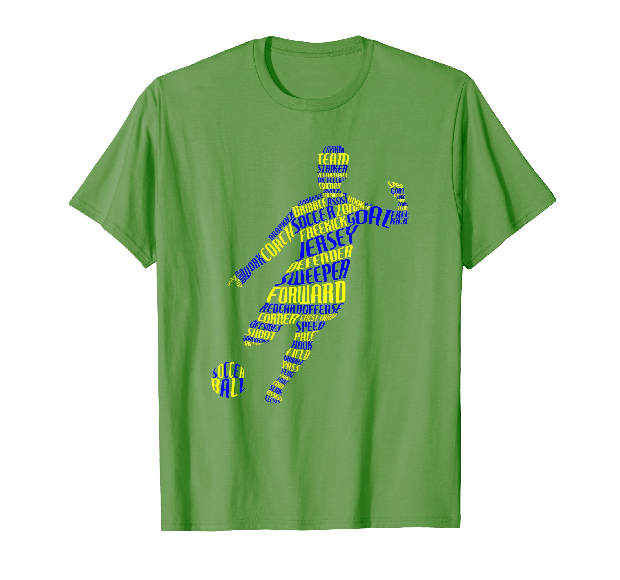 Soccer Player Typography Word Art T-Shirt - Novelty Apparel for Adults - T-Shirt, Sweatshirt, Hoodie