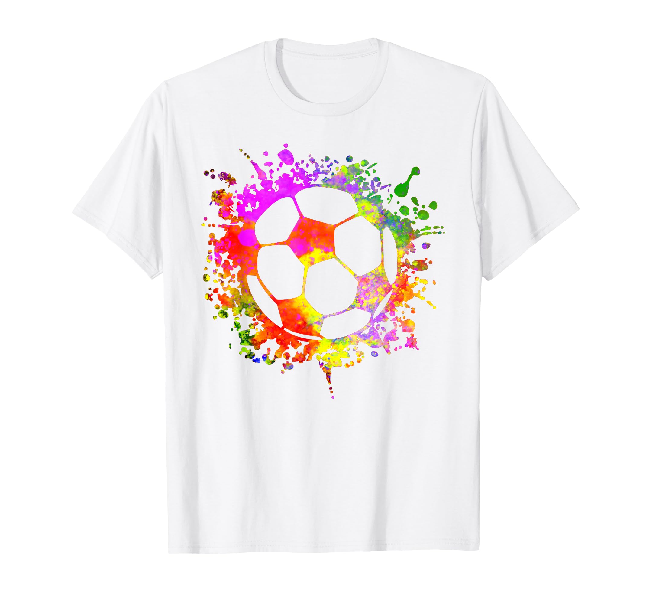 Soccer Ball Watercolor Paint Splashes T-Shirt - Trendy Graphic Unisex - T-Shirt, Sweatshirt, Hoodie