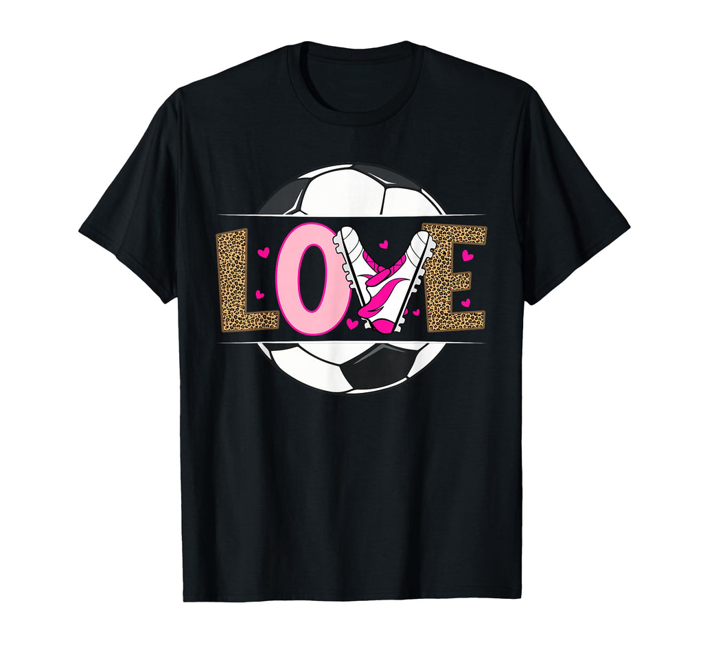 Love Soccer Leopard Soccer T-Shirt - Trendy Graphic Men Women - T-Shirt, Sweatshirt, Hoodie