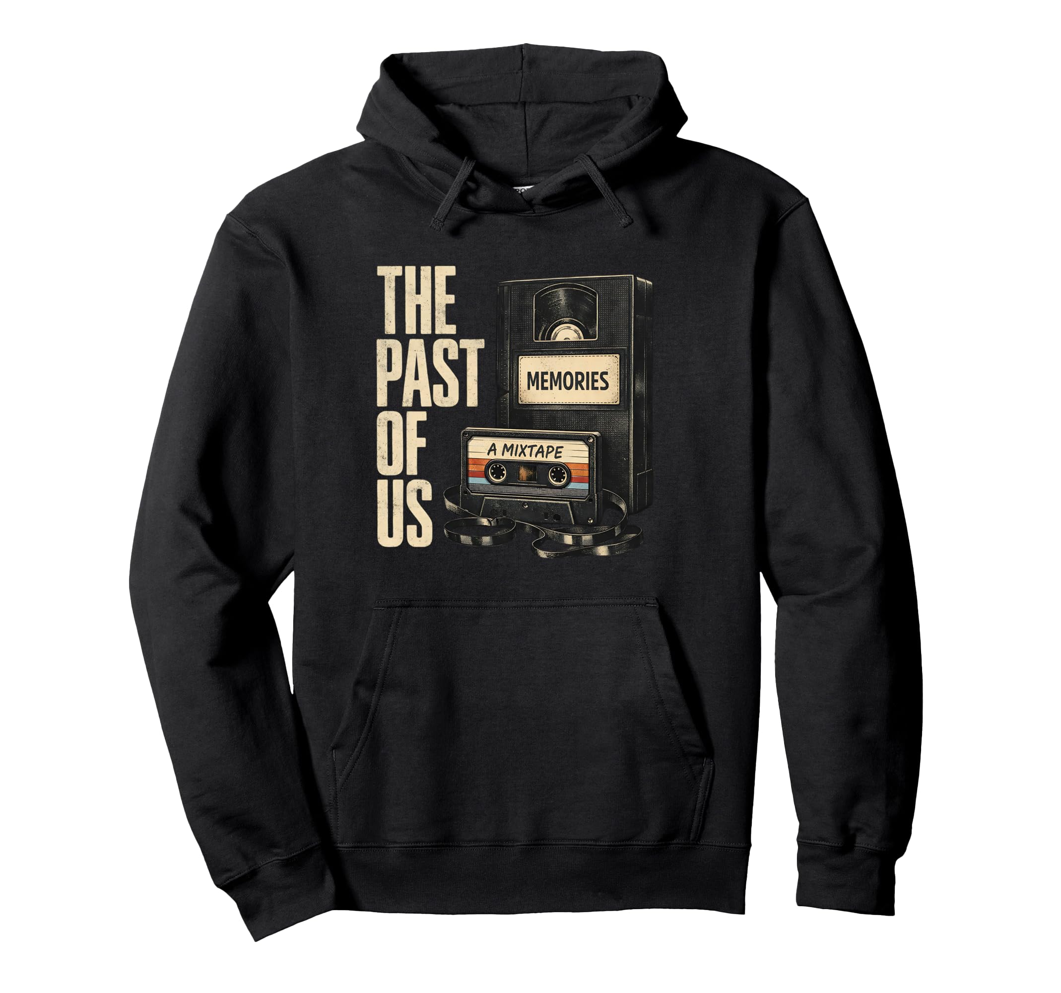 Past Us Vhs Mixtape Cassette Funny Pun Hoodie - Custom Art Print for Adults - T-Shirt, Sweatshirt, Hoodie