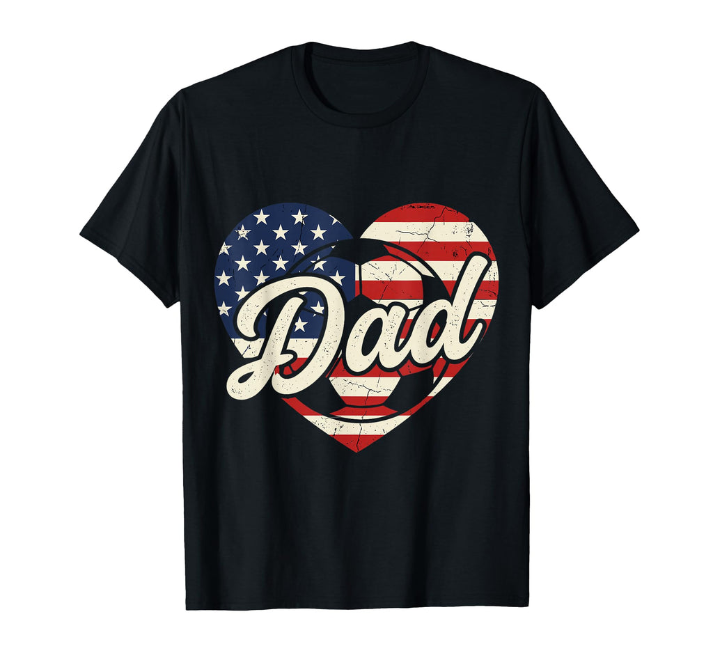 4Th July Soccer Dad Usa Flag Heart T-Shirt - Graphic Print Unisex - T-Shirt, Sweatshirt, Hoodie