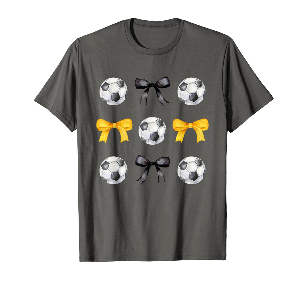 Soccer Ball Bows Womens Soccer Player T-Shirt - Trendy Graphic for Adults - T-Shirt, Sweatshirt, Hoodie