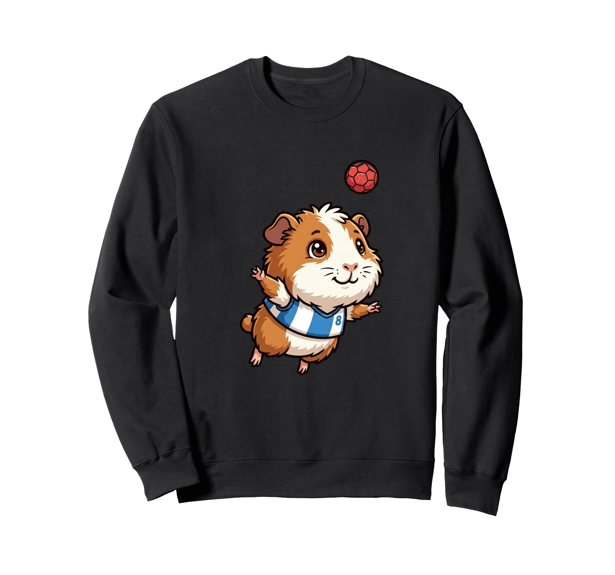 Kawaii Guinea Pig Soccer Number 8 Sweatshirt - Trendy Graphic Men Women - T-Shirt, Sweatshirt, Hoodie