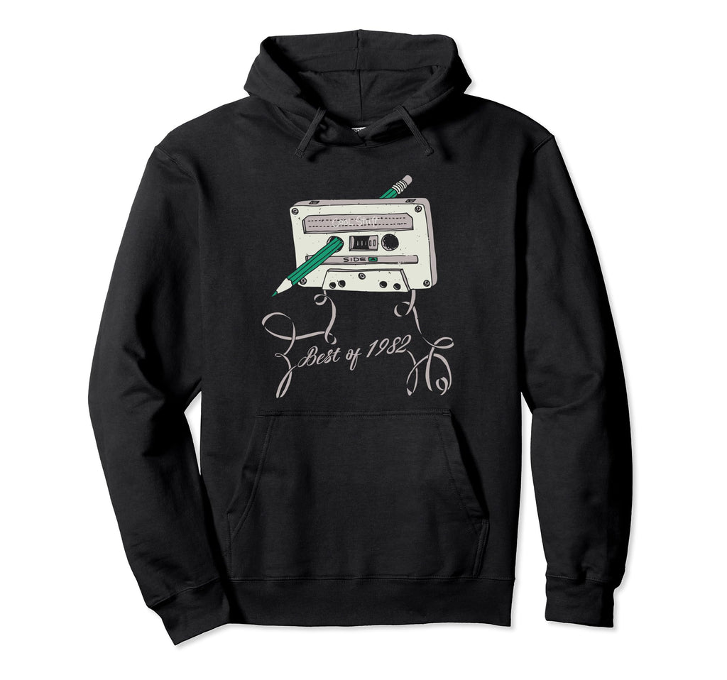 Best 1982 80S Mix Tape Cassette Dj Hoodie - Graphic Print for Adults - T-Shirt, Sweatshirt, Hoodie