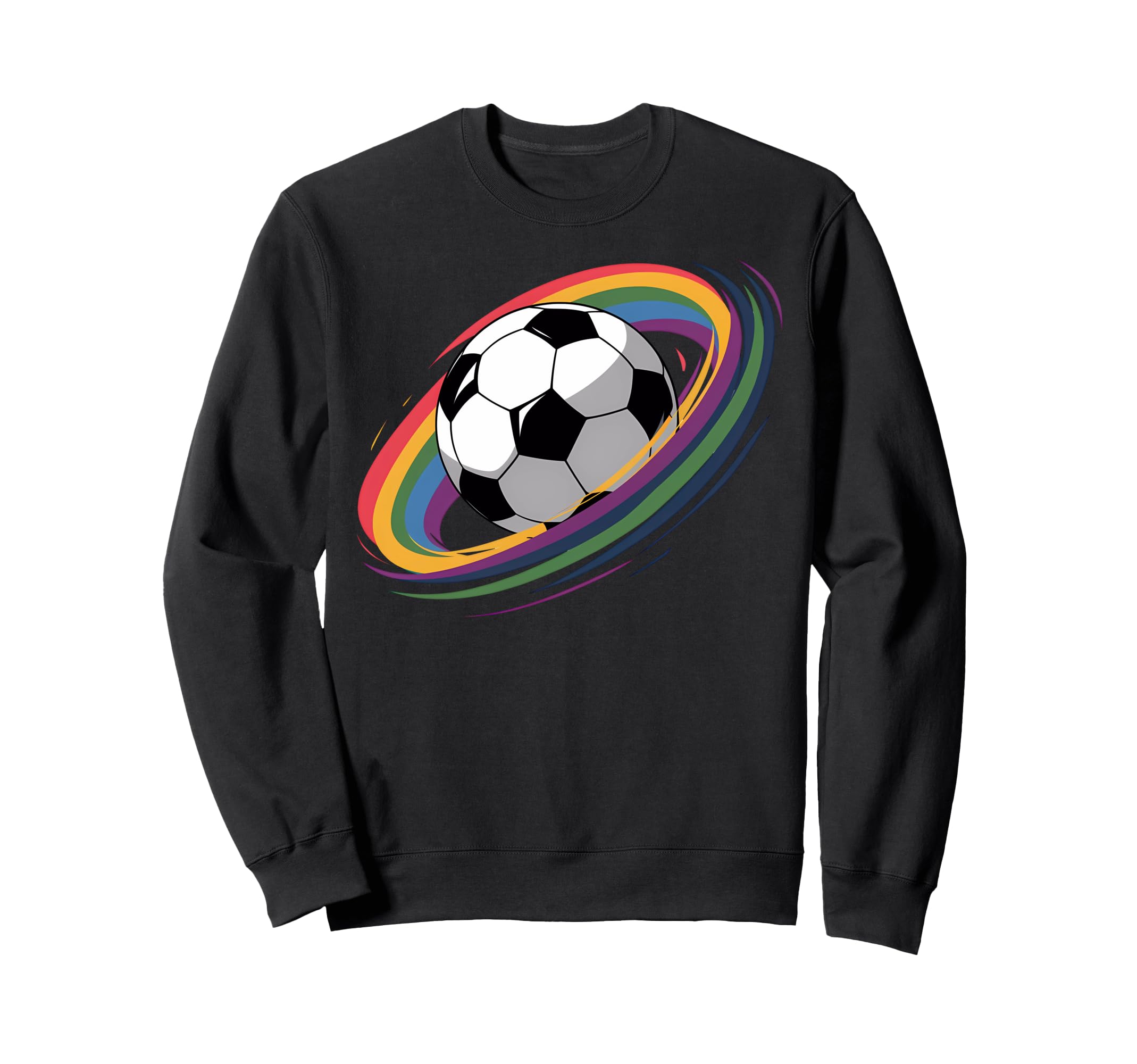 Rainbow Pride Soccer Swirl Sweatshirt - Trendy Graphic Unisex - T-Shirt, Sweatshirt, Hoodie
