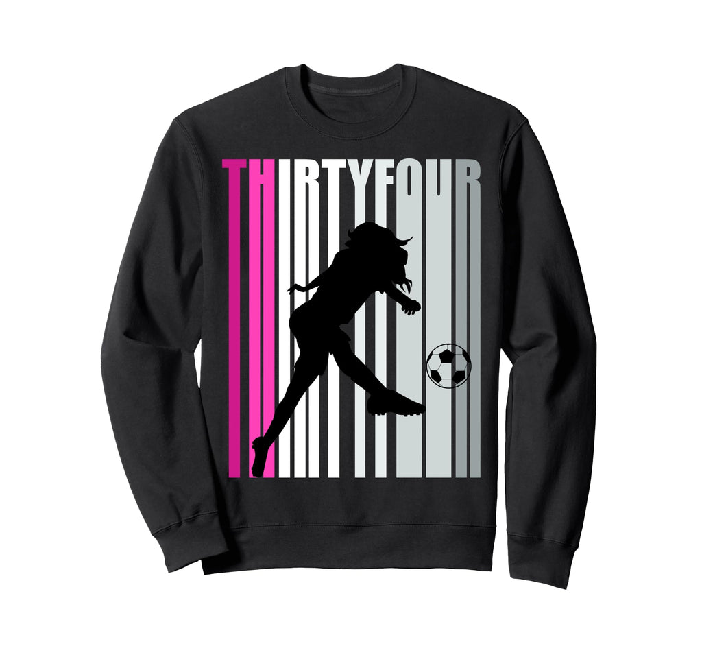 Womens 34Th Soccer Birthday Loves Sweatshirt - Minimalist Print for Adults - T-Shirt, Sweatshirt, Hoodie