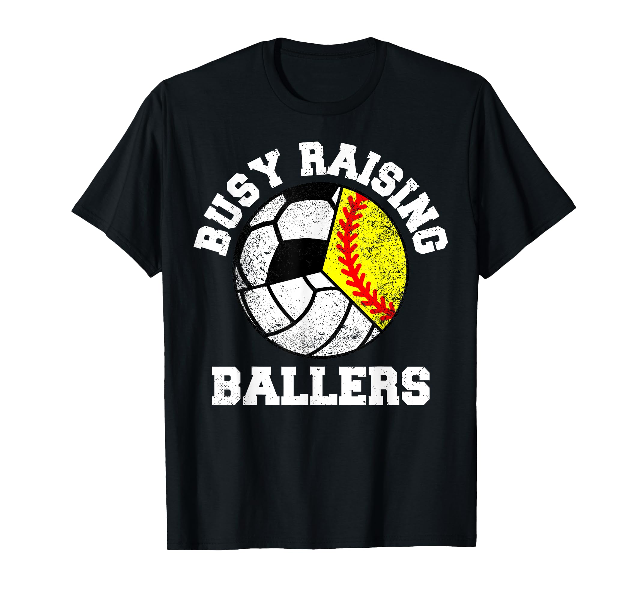Busy Raising Ballers Funny Softball T-Shirt - Aesthetic Graphic Unisex - T-Shirt, Sweatshirt, Hoodie