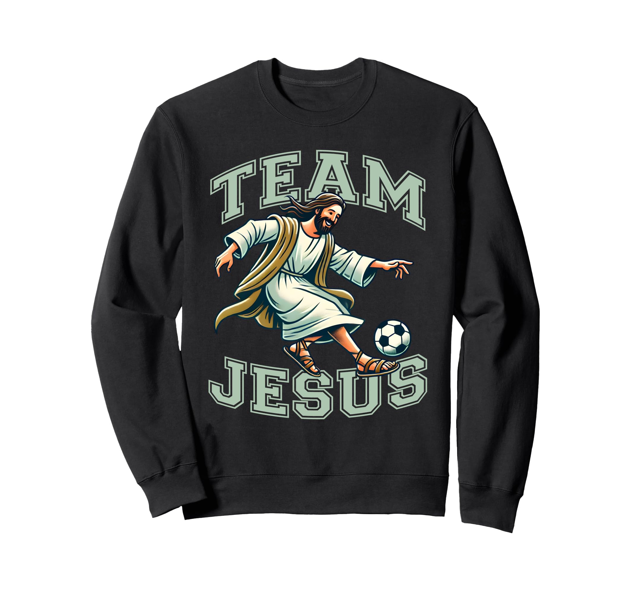 Team Jesus Soccer Lover Christ Sweatshirt - Aesthetic Graphic for Adults - T-Shirt, Sweatshirt, Hoodie