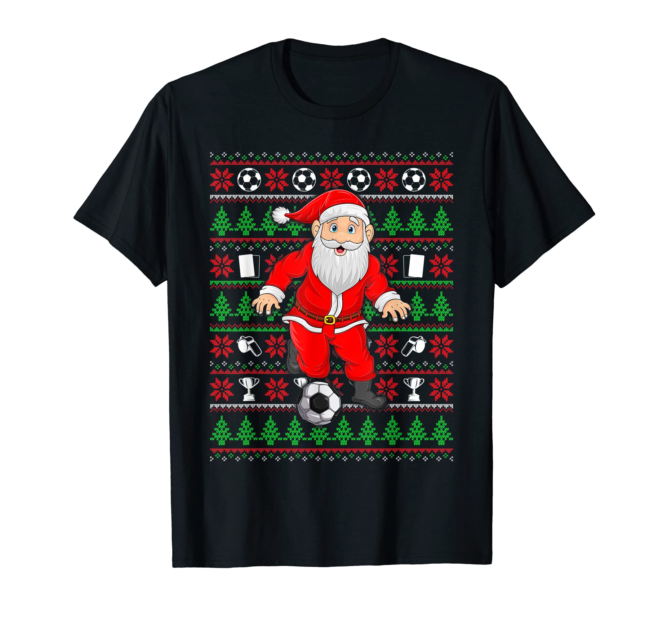 Ugly Santa Playing Soccer T-Shirt - Trendy Graphic Unisex - T-Shirt, Sweatshirt, Hoodie