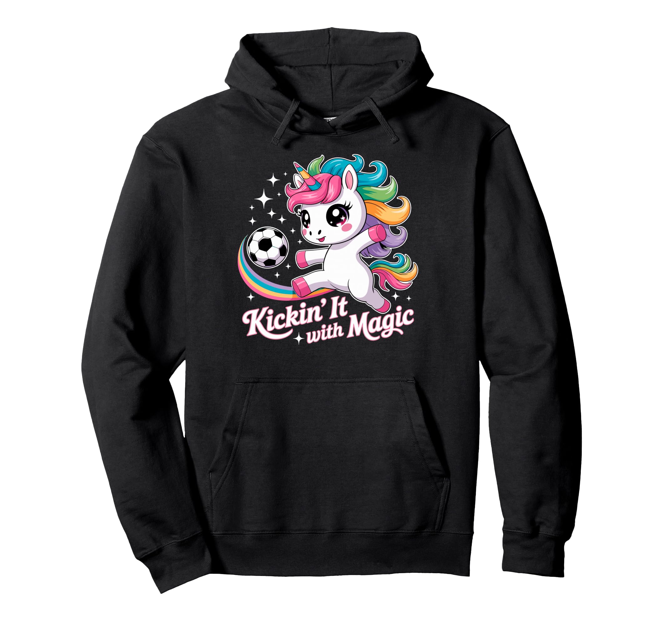 Unicorn Soccer Goalie Player Kickin Hoodie - Custom Art Print for Adults - T-Shirt, Sweatshirt, Hoodie
