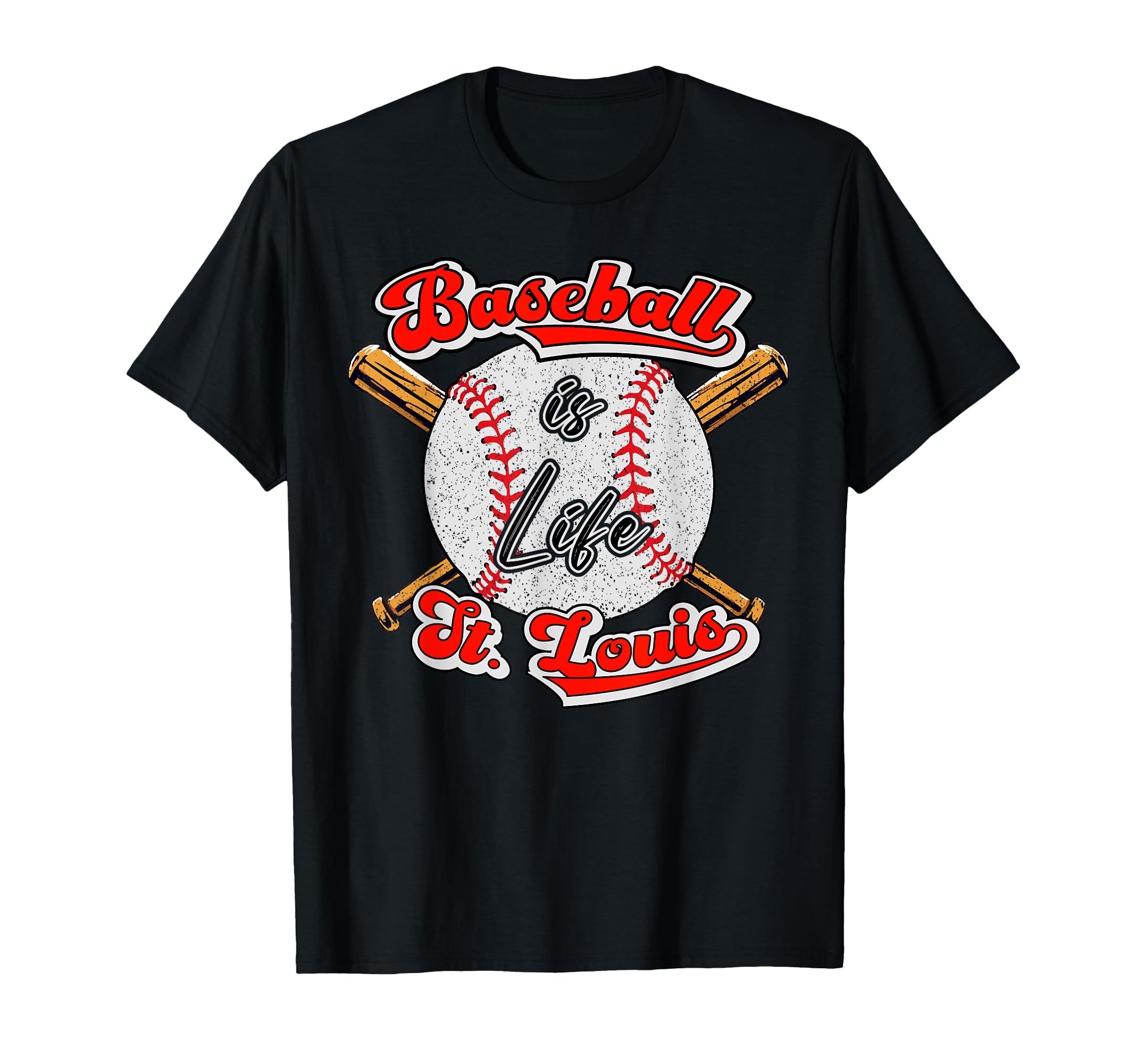 Baseball Is Life St Louis Fan St Louis T-Shirt - Custom Art Print Unisex - T-Shirt, Sweatshirt, Hoodie