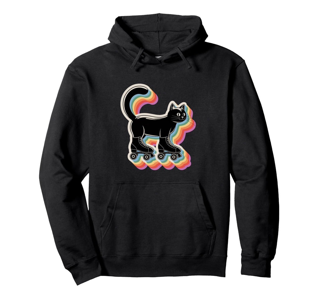 Kawaii Cat Roller Skate Shoes Hoodie - Casual Everyday Wear for Adults - T-Shirt, Sweatshirt, Hoodie