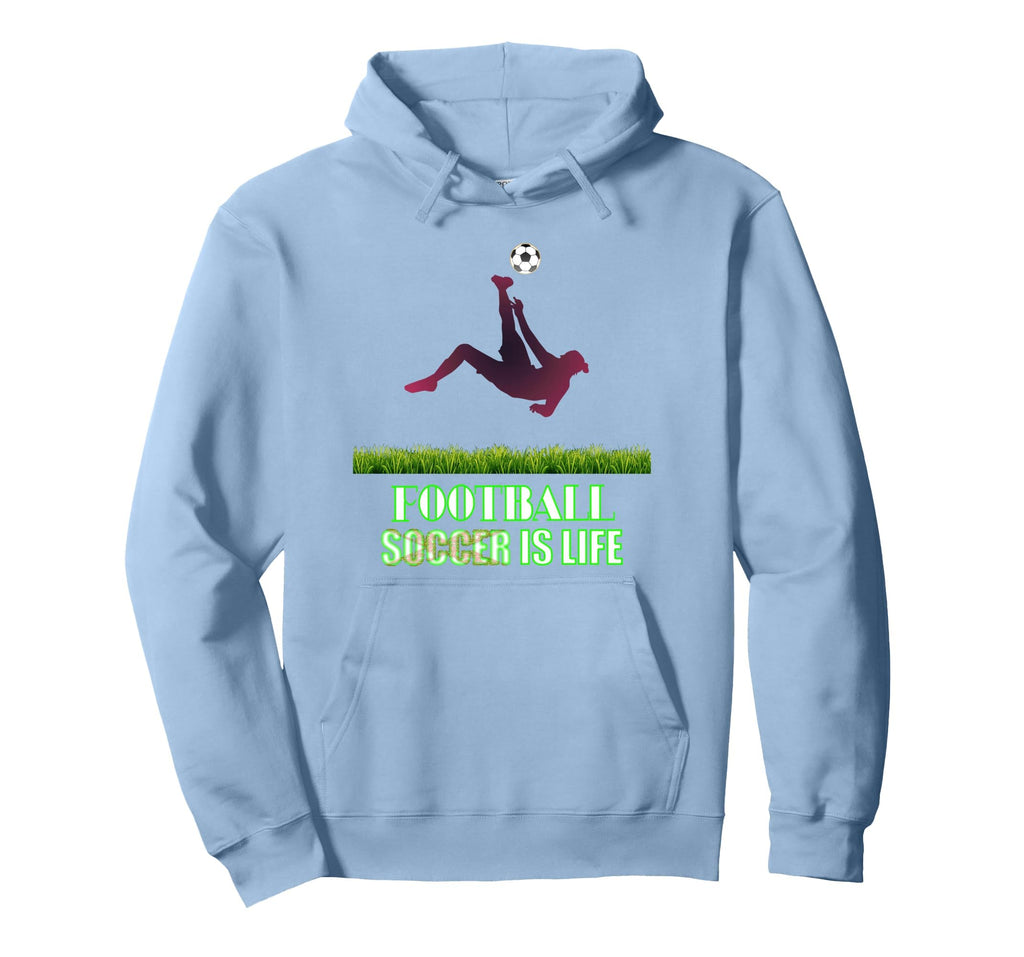 Soccer Is Life Bold Modern Hoodie - Fun Novelty Design for Adults - T-Shirt, Sweatshirt, Hoodie