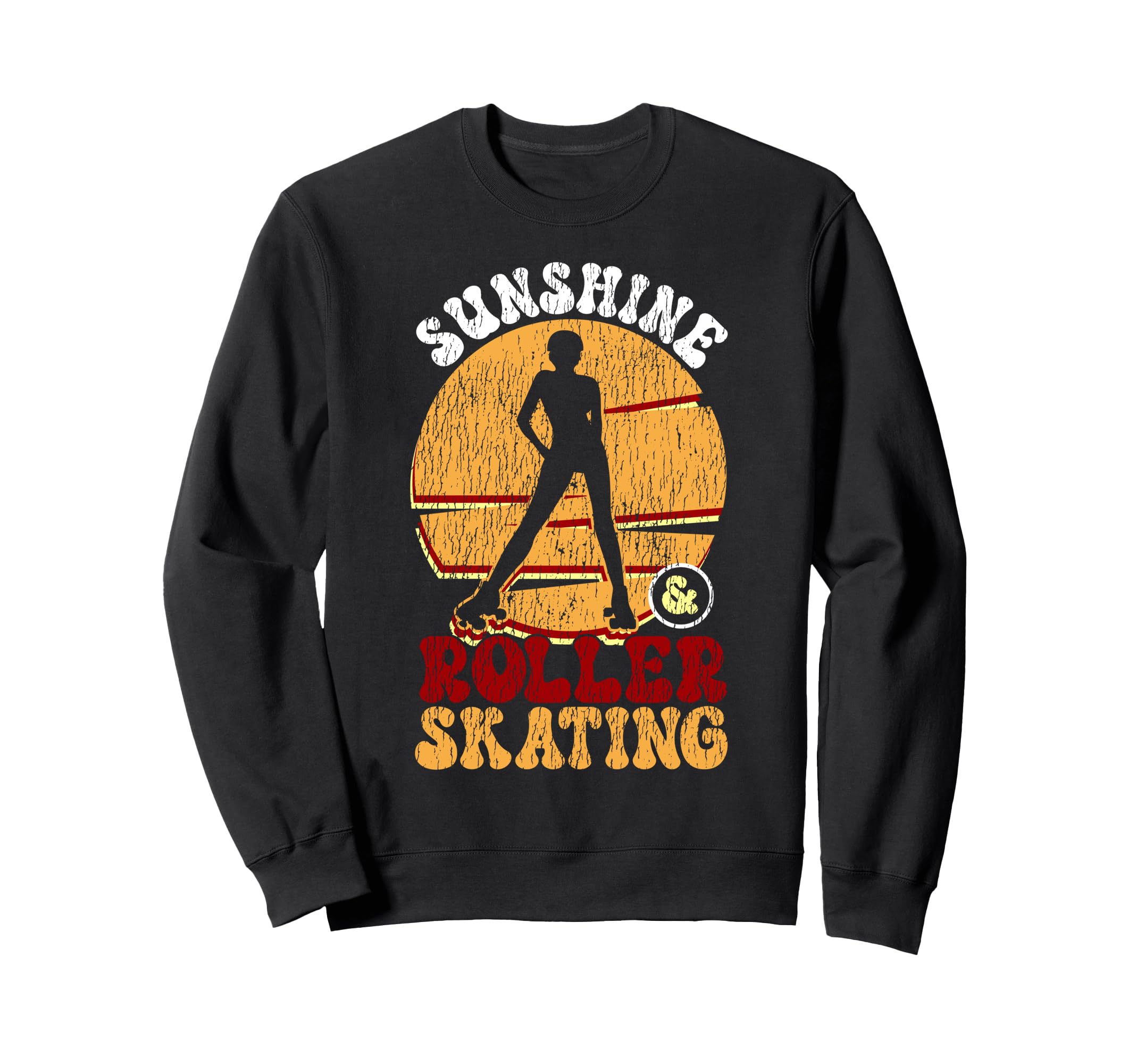 Roller Skating Skate 1970S Sunshine Sweatshirt - Graphic Print for Adults - T-Shirt, Sweatshirt, Hoodie