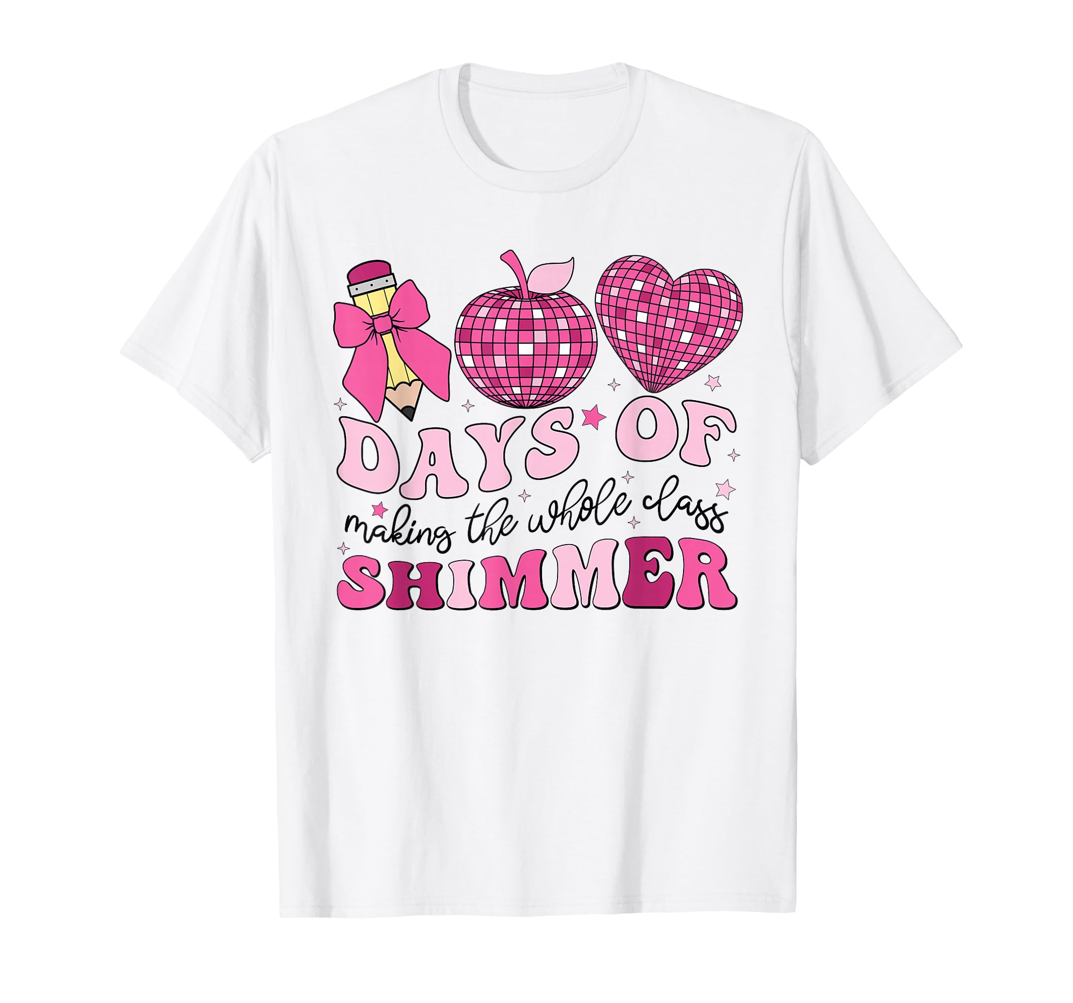 100 Days School Teachers Coquette Bow T-Shirt - Novelty Apparel for Adults - T-Shirt, Sweatshirt, Hoodie