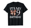 Its My Nine 9Th Birthday Football Bday T-Shirt - Novelty Apparel Men Women - T-Shirt, Sweatshirt, Hoodie